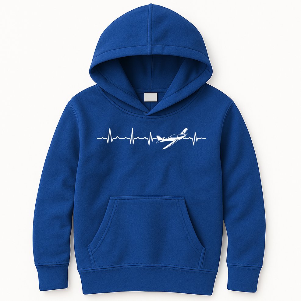 Awesome Pilot Heartbeat Flying Airplane Aviator Aviation Cool Gift Kids Hoodie