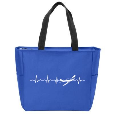 Awesome Pilot Heartbeat Flying Airplane Aviator Aviation Cool Gift Zip Tote Bag