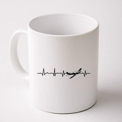 Awesome Pilot Heartbeat Flying Airplane Aviator Aviation Cool Gift Coffee Mug