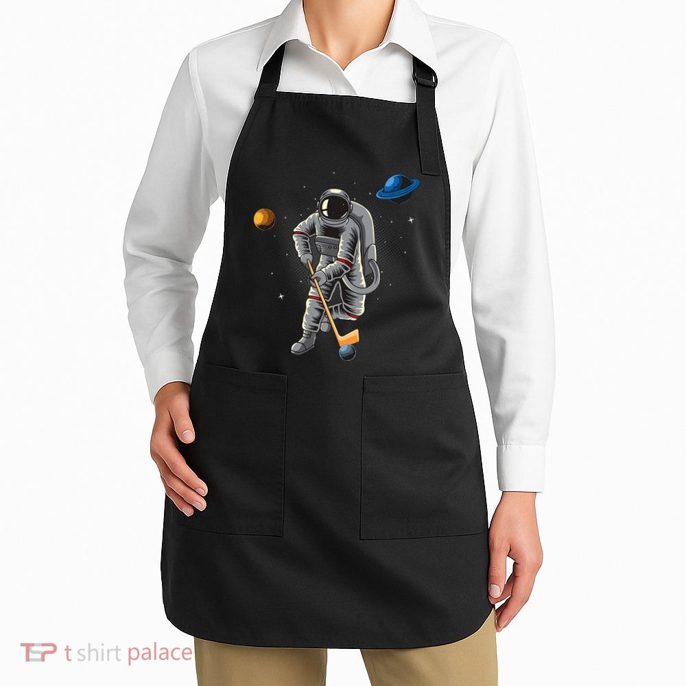 Astronaut playing Hockey in Space Planets Moon Apron