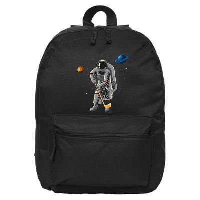 Astronaut playing Hockey in Space Planets Moon 16 in Basic Backpack