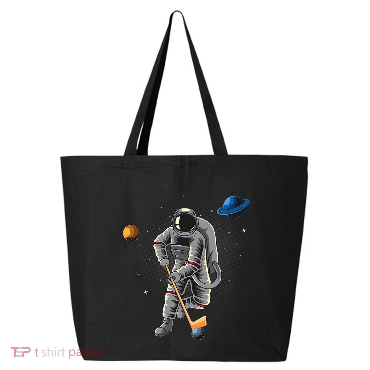 Astronaut playing Hockey in Space Planets Moon 25L Jumbo Tote