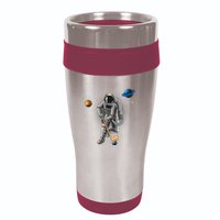 Astronaut playing Hockey in Space Planets Moon 16oz Travel Tumbler