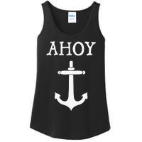 Ahoy Pirate Humor Anchor Ship Ocean Beach Sea Funny Ladies Essential Tank