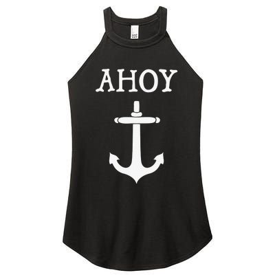 Ahoy Pirate Humor Anchor Ship Ocean Beach Sea Funny Women's Perfect Tri Rocker Tank