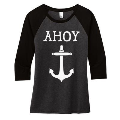 Ahoy Pirate Humor Anchor Ship Ocean Beach Sea Funny Women's Tri-Blend 3/4-Sleeve Raglan Shirt