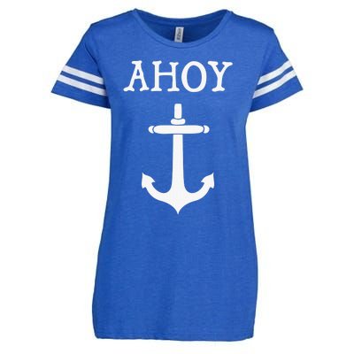 Ahoy Pirate Humor Anchor Ship Ocean Beach Sea Funny Enza Ladies Jersey Football T-Shirt