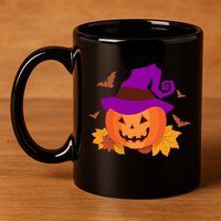 Autumn Pumpkin Halloween 11oz C Handle Ceramic Mug