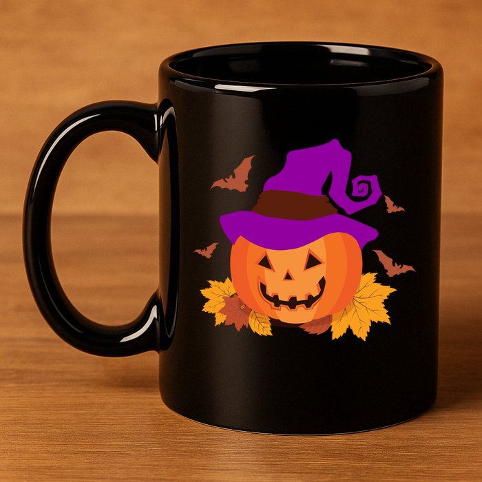 Autumn Pumpkin Halloween 11oz C Handle Ceramic Mug