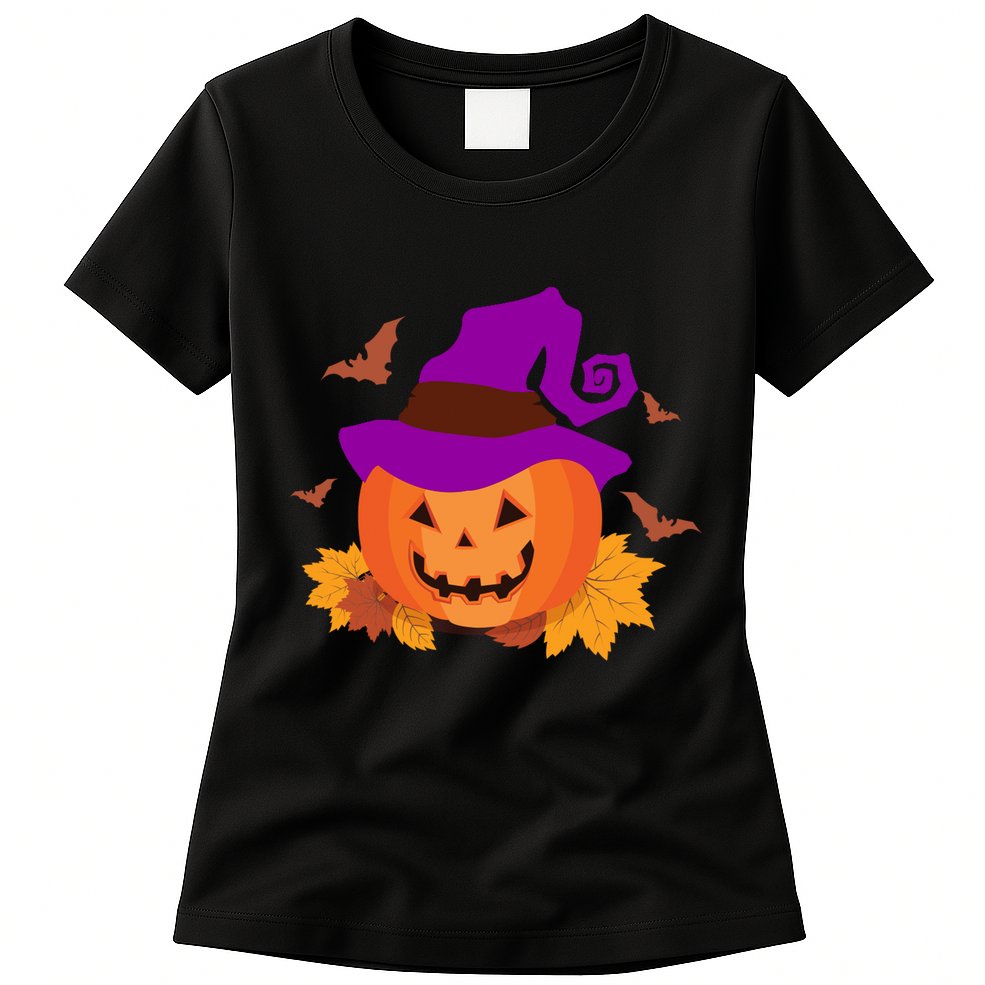 Autumn Pumpkin Halloween Womens T-Shirt