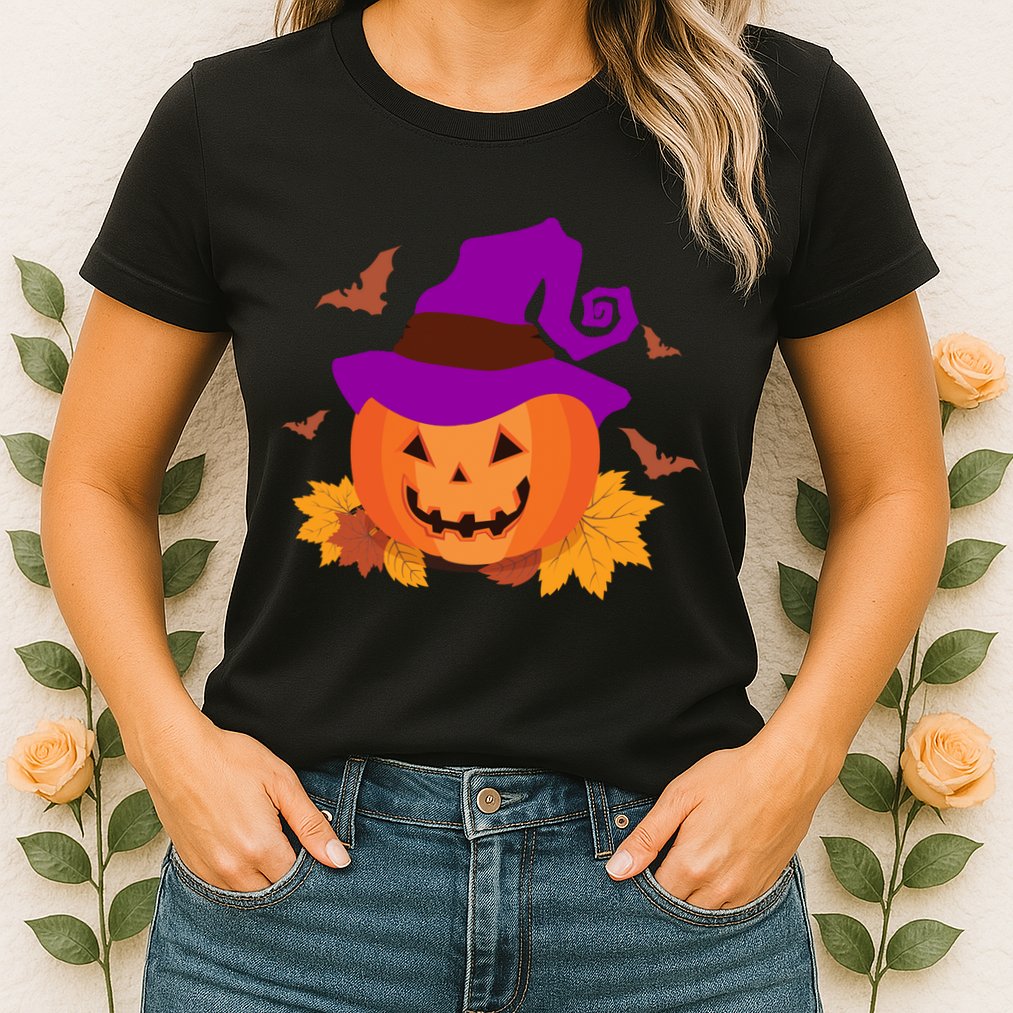 Autumn Pumpkin Halloween Womens T-Shirt