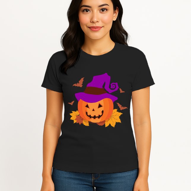 Autumn Pumpkin Halloween Womens T-Shirt