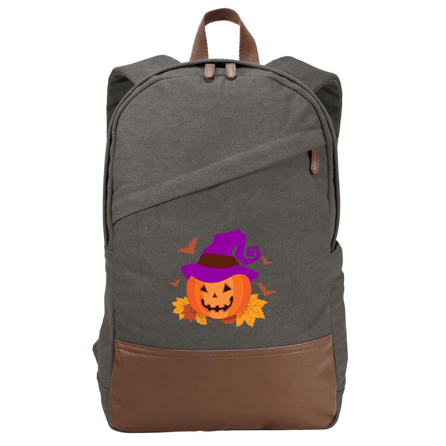 Autumn Pumpkin Halloween Cotton Canvas Backpack