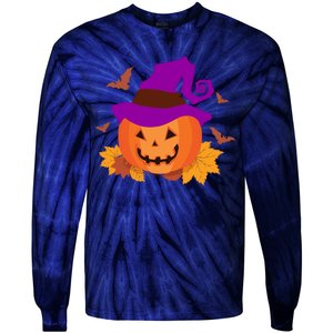 Autumn Pumpkin Halloween Tie-Dye Long Sleeve Shirt