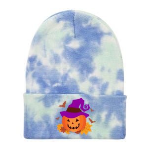 Autumn Pumpkin Halloween Tie Dye 12in Knit Beanie