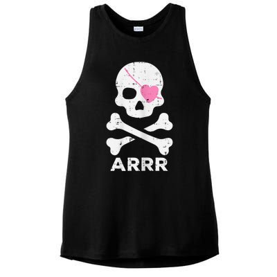 Arrr Pirate Heart Eyepatch Halloween Women Ladies PosiCharge Tri-Blend Wicking Tank