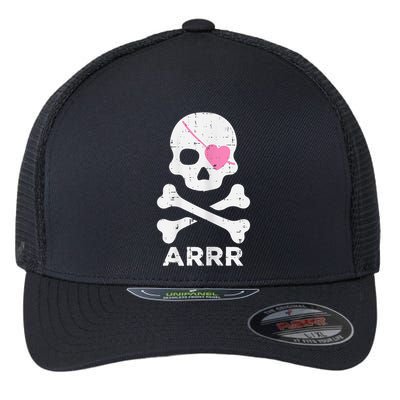 Arrr Pirate Heart Eyepatch Halloween Women Flexfit Unipanel Trucker Cap