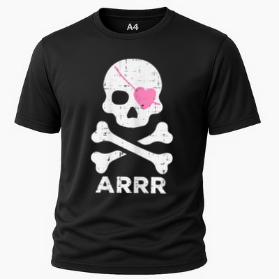 Arrr Pirate Heart Eyepatch Halloween Women Performance Shirt
