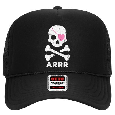 Arrr Pirate Heart Eyepatch Halloween Women Trucker Hat