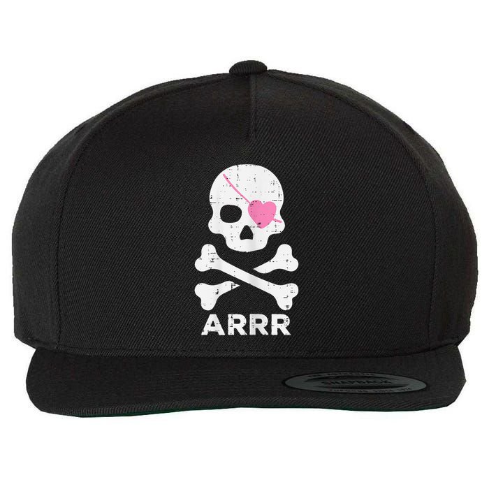 Arrr Pirate Heart Eyepatch Halloween Women Wool Snapback Cap