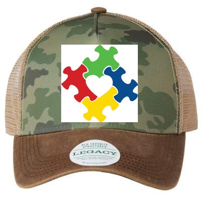 Autism Puzzle Heart Legacy Tie Dye Trucker Hat