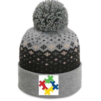 Autism Puzzle Heart The Baniff Cuffed Pom Beanie