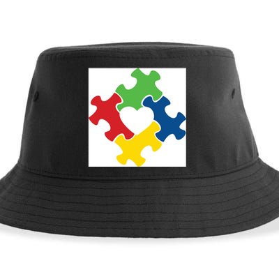 Autism Puzzle Heart Sustainable Bucket Hat