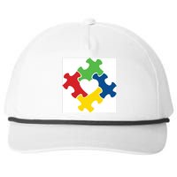 Autism Puzzle Heart Snapback Five-Panel Rope Hat