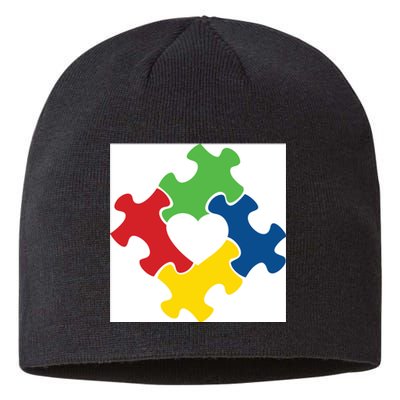 Autism Puzzle Heart Sustainable Beanie