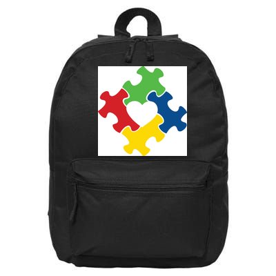 Autism Puzzle Heart 16 in Basic Backpack