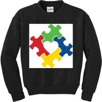 Autism Puzzle Heart Kids Sweatshirt