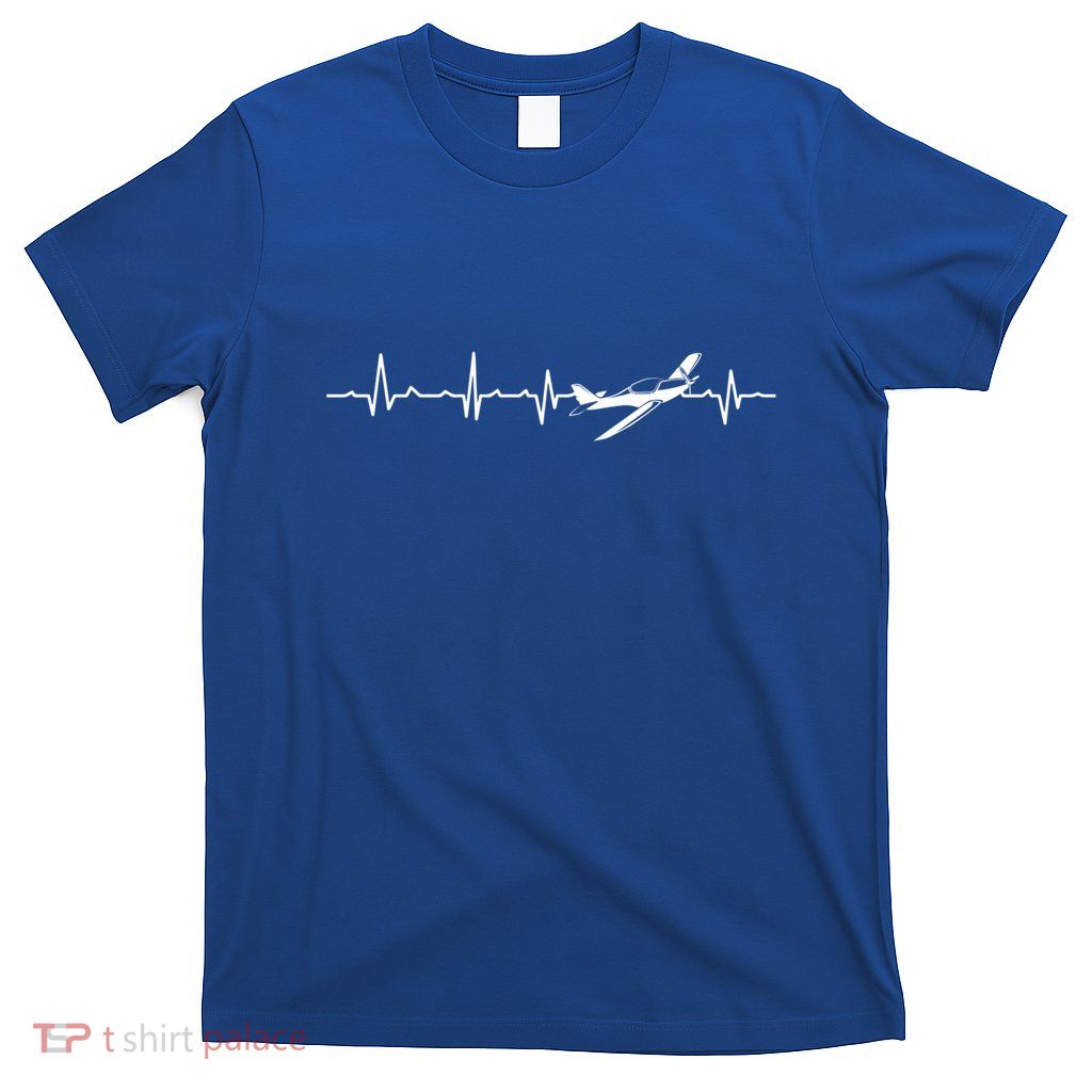 Awesome Pilot Heartbeat Flying Airplane Aviator Aviation Meaningful Gift T-Shirt