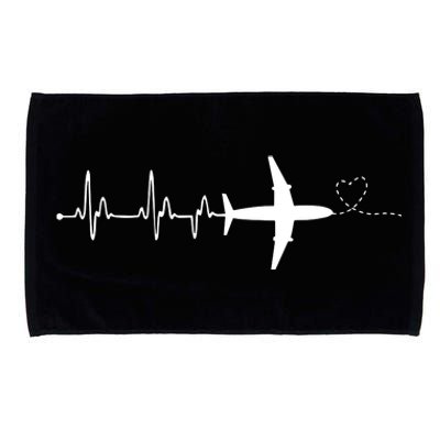 Airplane Pilot Heartbeat Clothing Student Pilot Microfiber Hand Towel