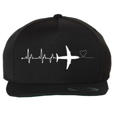 Airplane Pilot Heartbeat Clothing Student Pilot Wool Snapback Cap