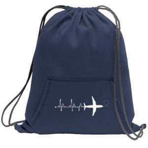 Airplane Pilot Heartbeat Clothing Student Pilot Sweatshirt Cinch Pack Bag