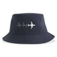 Airplane Pilot Heartbeat Clothing Student Pilot Sustainable Bucket Hat