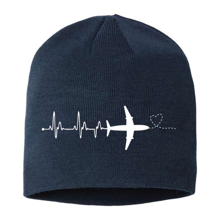 Airplane Pilot Heartbeat Clothing Student Pilot Sustainable Beanie