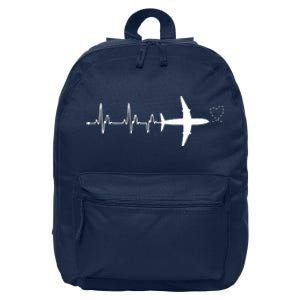 Airplane Pilot Heartbeat Clothing Student Pilot 16 in Basic Backpack