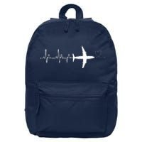 Airplane Pilot Heartbeat Clothing Student Pilot 16 in Basic Backpack