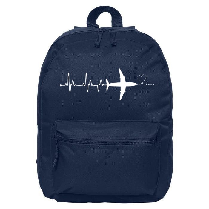 Airplane Pilot Heartbeat Clothing Student Pilot 16 in Basic Backpack