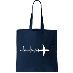 Airplane Pilot Heartbeat Clothing Student Pilot Tote Bag