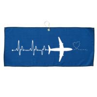 Airplane Pilot Heartbeat Clothing Student Pilot Large Microfiber Waffle Golf Towel