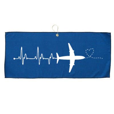 Airplane Pilot Heartbeat Clothing Student Pilot Large Microfiber Waffle Golf Towel