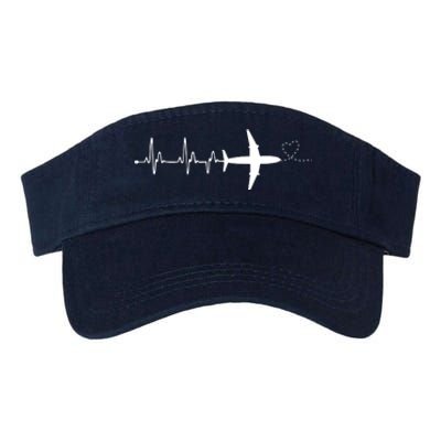 Airplane Pilot Heartbeat Clothing Student Pilot Valucap Bio-Washed Visor