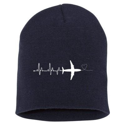 Airplane Pilot Heartbeat Clothing Student Pilot Short Acrylic Beanie