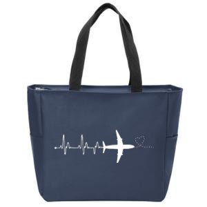 Airplane Pilot Heartbeat Clothing Student Pilot Zip Tote Bag