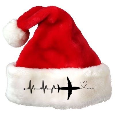 Airplane Pilot Heartbeat Clothing Student Pilot Premium Christmas Santa Hat