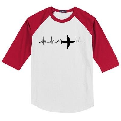 Airplane Pilot Heartbeat Clothing Student Pilot Kids Colorblock Raglan Jersey