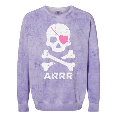 Arrr Pirate Heart Eyepatch Halloween Colorblast Crewneck Sweatshirt