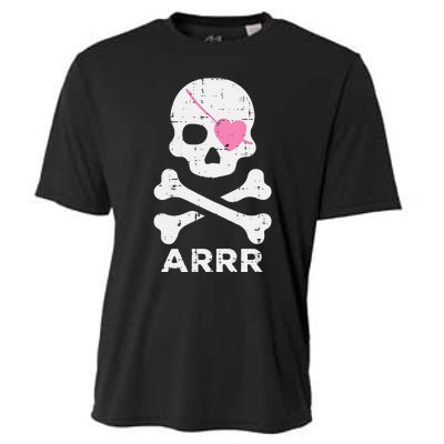 Arrr Pirate Heart Eyepatch Halloween Cooling Performance Crew T-Shirt